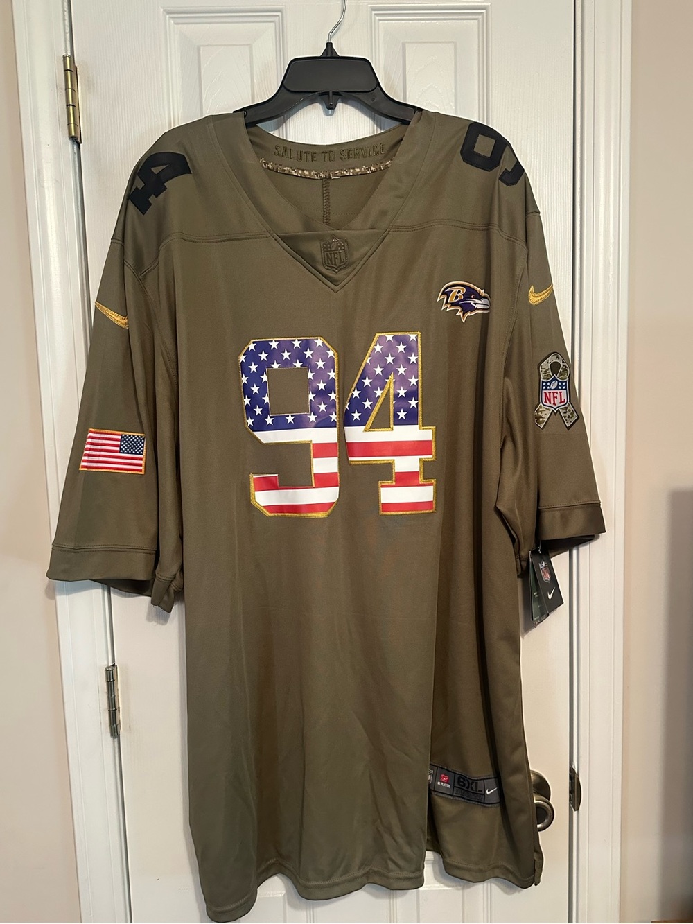 New Nike Baltimore Ravens Salute to Service Jersey. 6XL. Carl Davis. #94